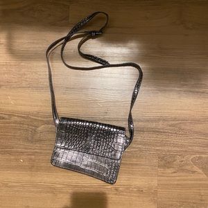 Metallic cute cross bag faux leather